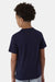 Hanes 484Y Youth Cool Dri Cotton Touch Short Sleeve Crewneck T-Shirt Athletic Navy Blue Model Back