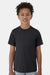 Hanes 484Y Youth Cool Dri Cotton Touch Short Sleeve Crewneck T-Shirt Black Model Front