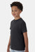Hanes 484Y Youth Cool Dri Cotton Touch Short Sleeve Crewneck T-Shirt Black Model Side