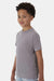 Hanes 484Y Youth Cool Dri Cotton Touch Short Sleeve Crewneck T-Shirt Graphite Grey Model Side