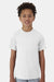 Hanes 484Y Youth Cool Dri Cotton Touch Short Sleeve Crewneck T-Shirt White Model Front