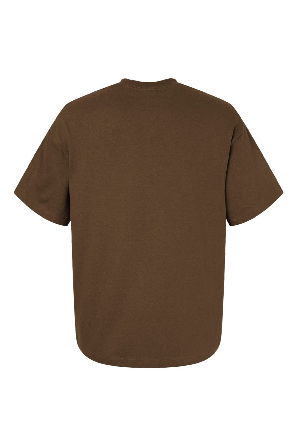 Hanes 5180R Mens Beefy-T Retro Street Short Sleeve Crewneck T-Shirt Army Brown Flat Back