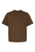 Hanes 5180R Mens Beefy-T Retro Street Short Sleeve Crewneck T-Shirt Army Brown Flat Front