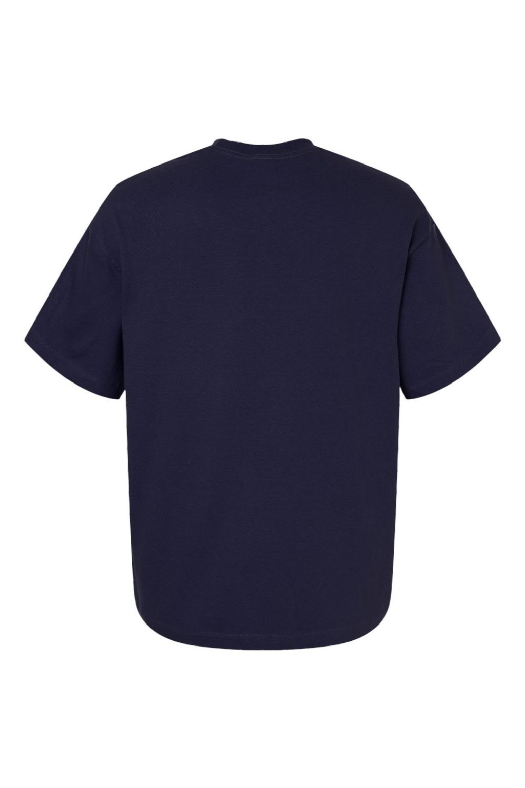 Hanes 5180R Mens Beefy-T Retro Street Short Sleeve Crewneck T-Shirt Athletic Navy Blue Flat Back