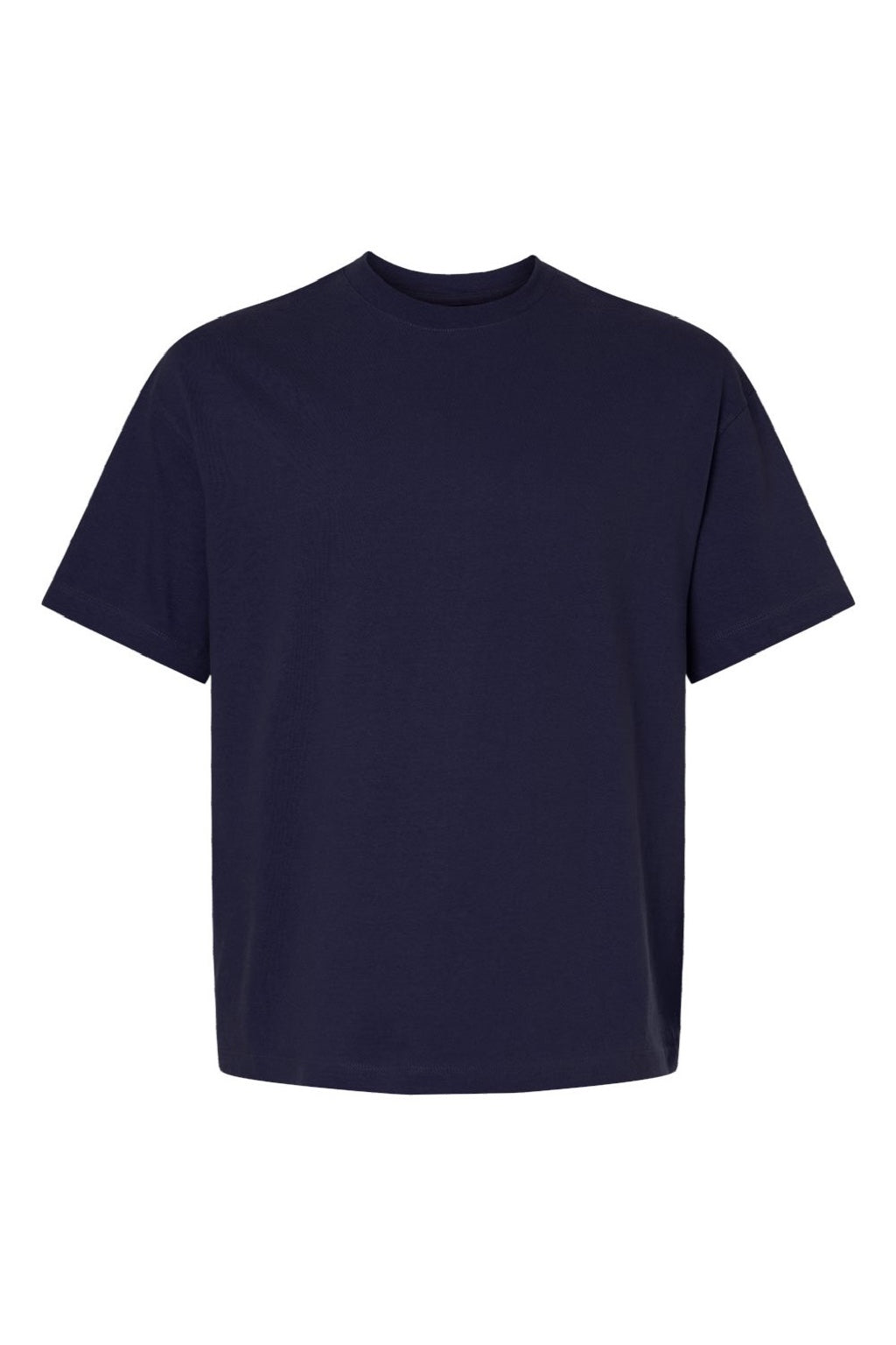 Hanes 5180R Mens Beefy-T Retro Street Short Sleeve Crewneck T-Shirt Athletic Navy Blue Flat Front