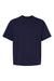 Hanes 5180R Mens Beefy-T Retro Street Short Sleeve Crewneck T-Shirt Athletic Navy Blue Flat Front