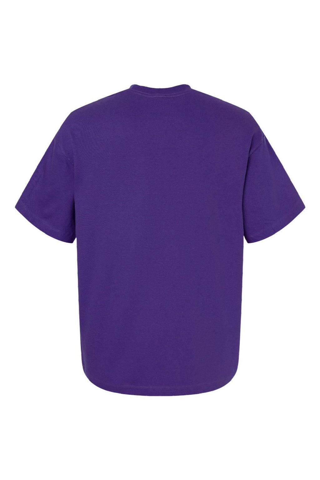 Hanes 5180R Mens Beefy-T Retro Street Short Sleeve Crewneck T-Shirt Athletic Purple Flat Back