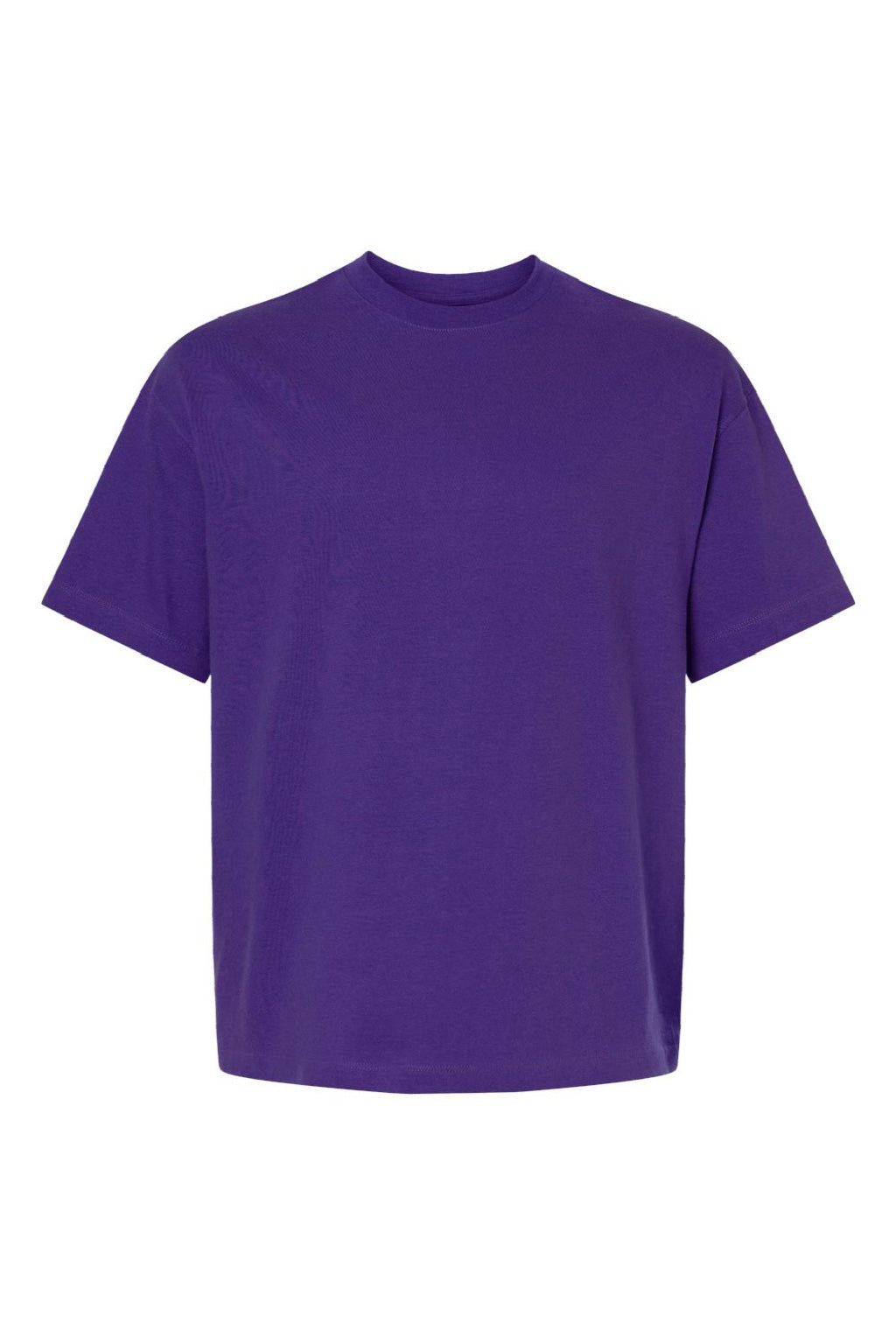 Hanes 5180R Mens Beefy-T Retro Street Short Sleeve Crewneck T-Shirt Athletic Purple Flat Front
