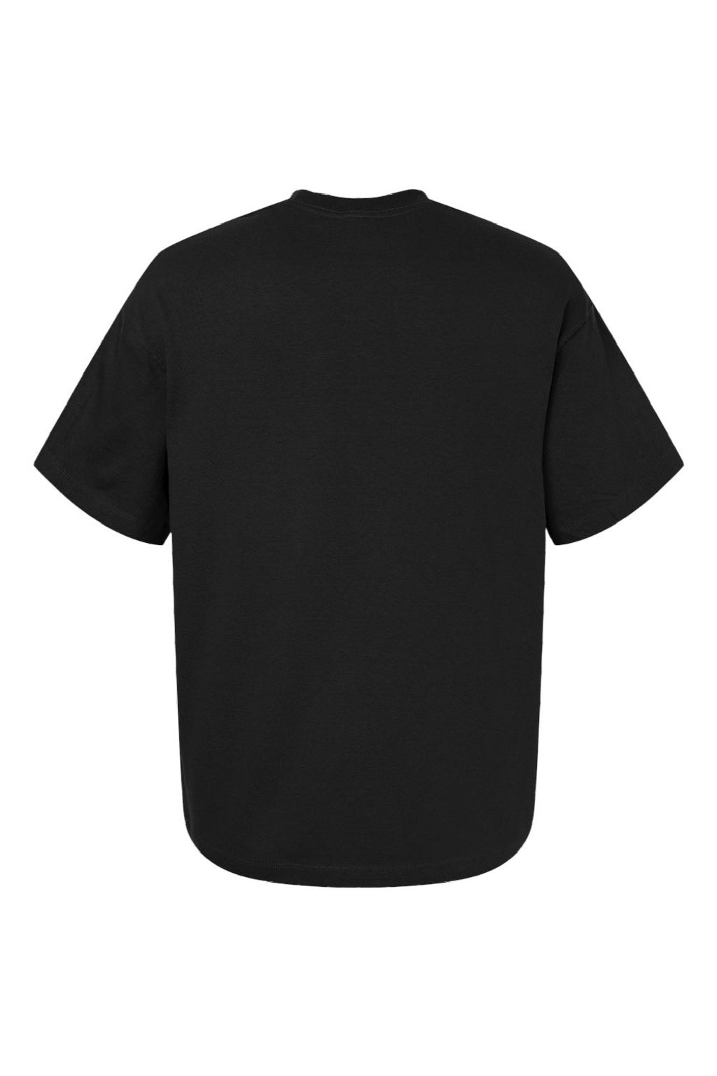 Hanes 5180R Mens Beefy-T Retro Street Short Sleeve Crewneck T-Shirt Black Flat Back