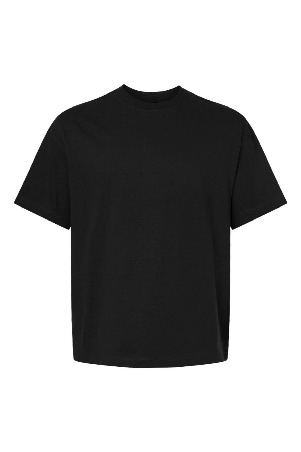 Hanes 5180R Mens Beefy-T Retro Street Short Sleeve Crewneck T-Shirt Black Flat Front