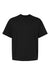 Hanes 5180R Mens Beefy-T Retro Street Short Sleeve Crewneck T-Shirt Black Flat Front