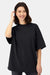 Hanes 5180R Mens Beefy-T Retro Street Short Sleeve Crewneck T-Shirt Black Model Front