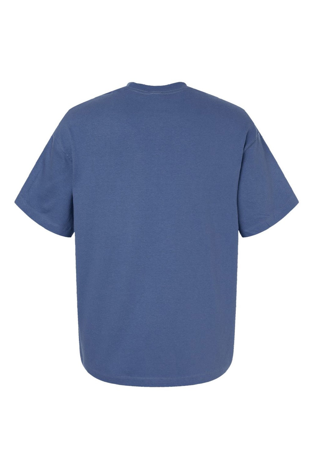 Hanes 5180R Mens Beefy-T Retro Street Short Sleeve Crewneck T-Shirt Denim Blue Flat Back