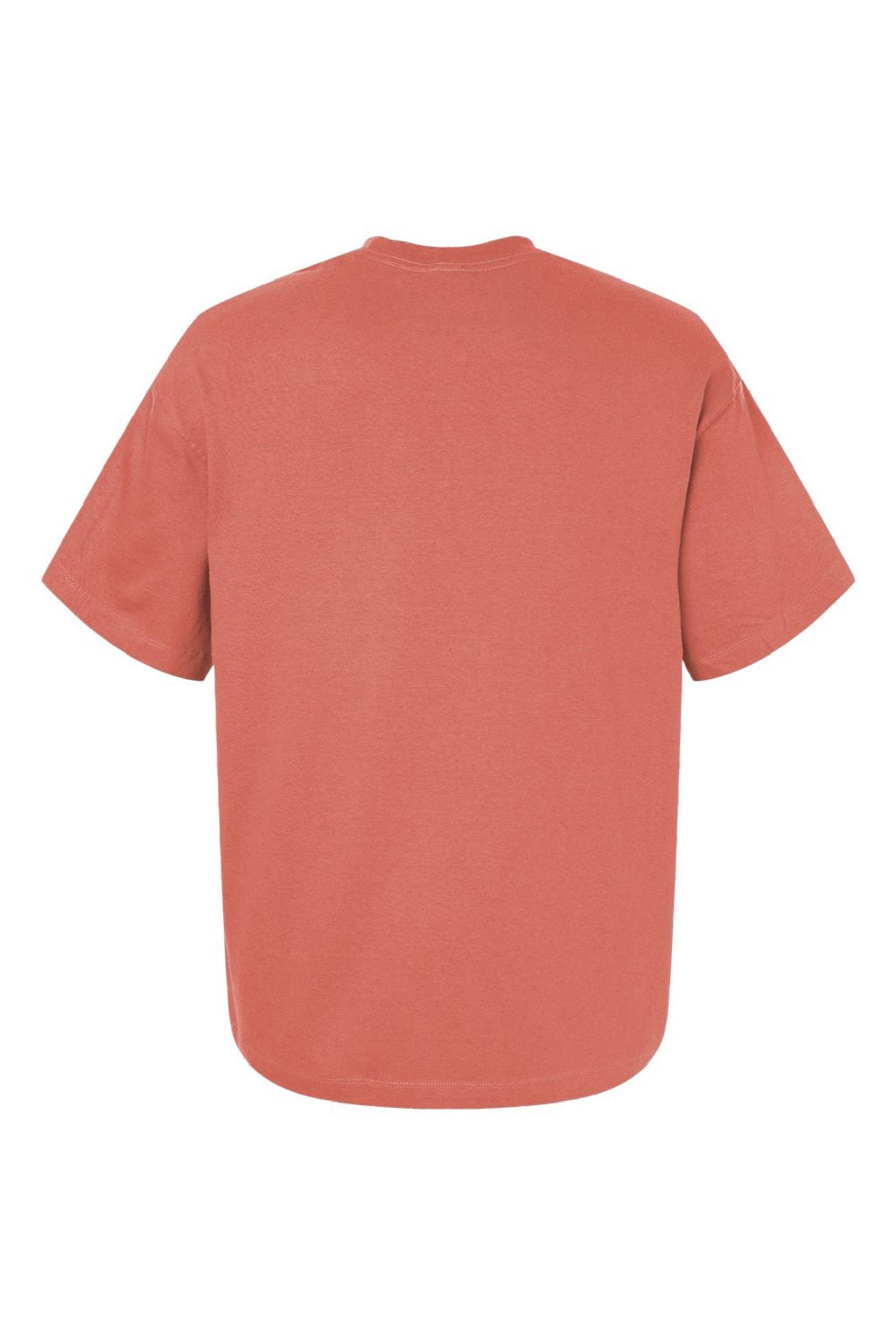 Hanes 5180R Mens Beefy-T Retro Street Short Sleeve Crewneck T-Shirt Picante Pink Flat Back