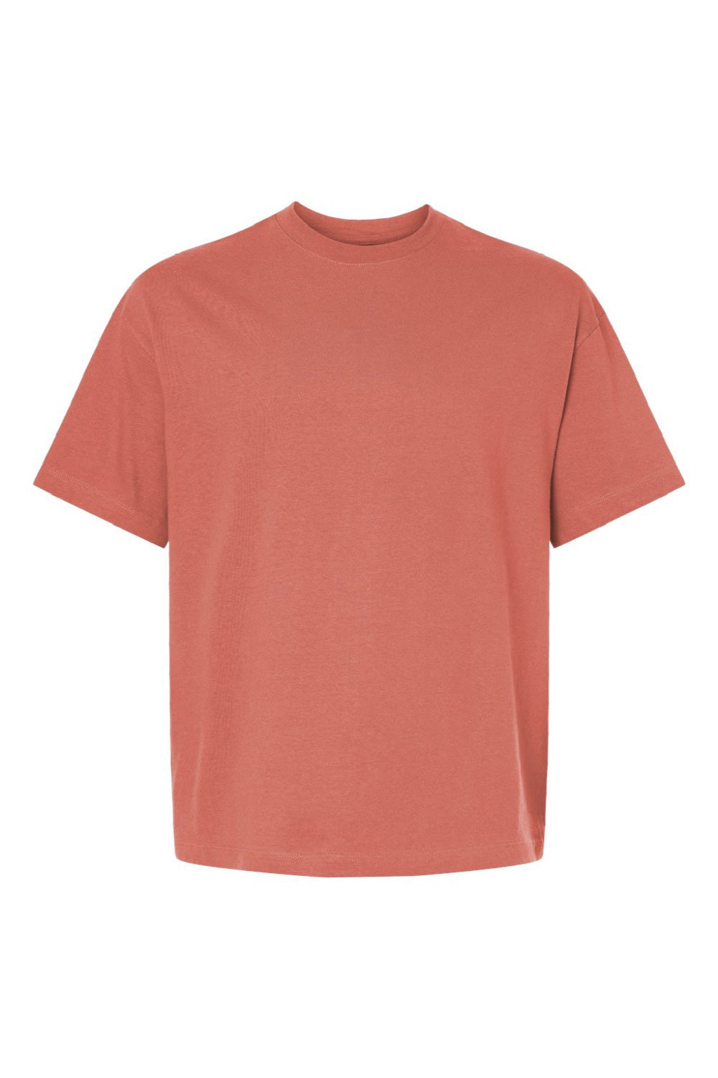 Hanes 5180R Mens Beefy-T Retro Street Short Sleeve Crewneck T-Shirt Picante Pink Flat Front