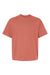 Hanes 5180R Mens Beefy-T Retro Street Short Sleeve Crewneck T-Shirt Picante Pink Flat Front