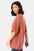 Hanes 5180R Mens Beefy-T Retro Street Short Sleeve Crewneck T-Shirt Picante Pink Model Side