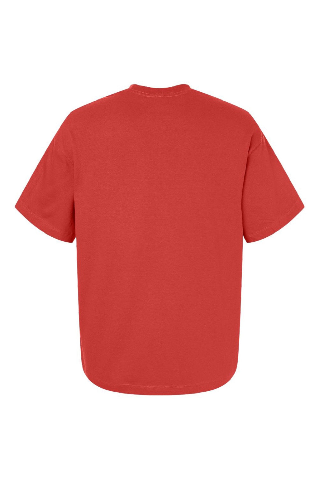 Hanes 5180R Mens Beefy-T Retro Street Short Sleeve Crewneck T-Shirt Poppy Red Flat Back