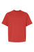 Hanes 5180R Mens Beefy-T Retro Street Short Sleeve Crewneck T-Shirt Poppy Red Flat Front