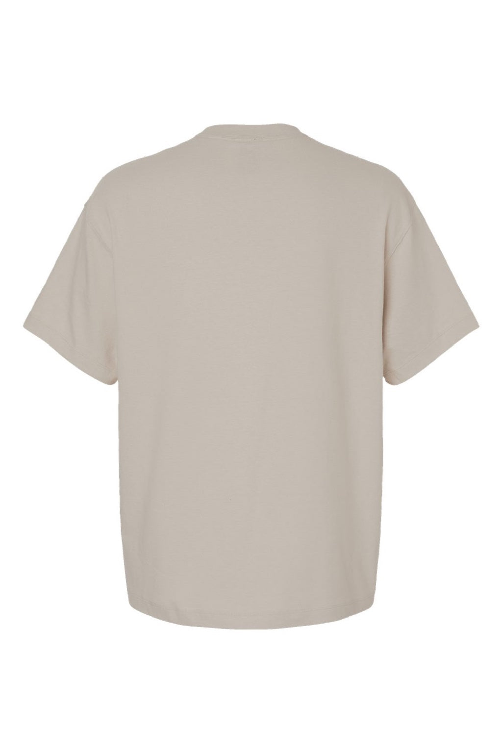 Hanes 5180R Mens Beefy-T Retro Street Short Sleeve Crewneck T-Shirt Sand Flat Back