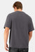 Hanes 5180R Mens Beefy-T Retro Street Short Sleeve Crewneck T-Shirt Smoke Grey Model Back