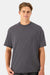 Hanes 5180R Mens Beefy-T Retro Street Short Sleeve Crewneck T-Shirt Smoke Grey Model Front