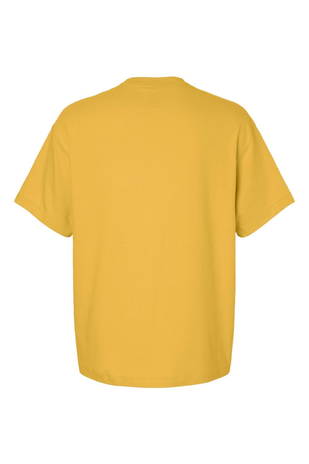 Hanes 5180R Mens Beefy-T Retro Street Short Sleeve Crewneck T-Shirt Royal Gold Flat Back