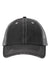 Valucap Hats VC990 Mens Contrast Stitch Adjustable Hat Black/Grey Flat Front