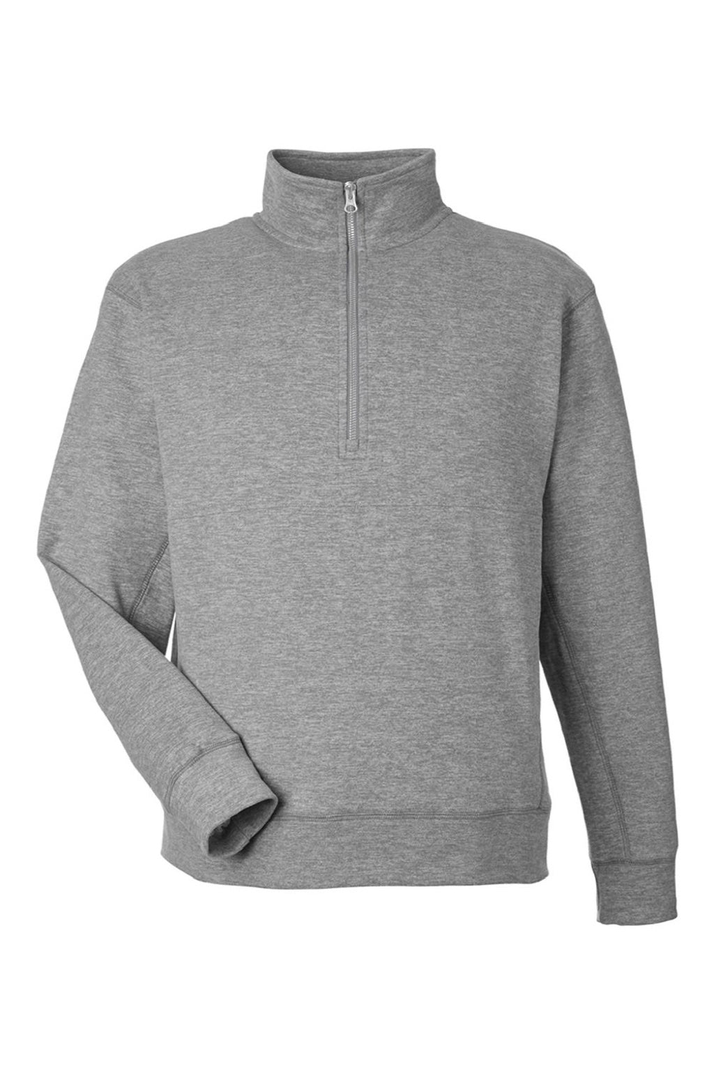 J America 8741 Mens Electric Fleece 1/4 Zip Sweatshirt w/ Pockets Electric Slate Grey Flat Front