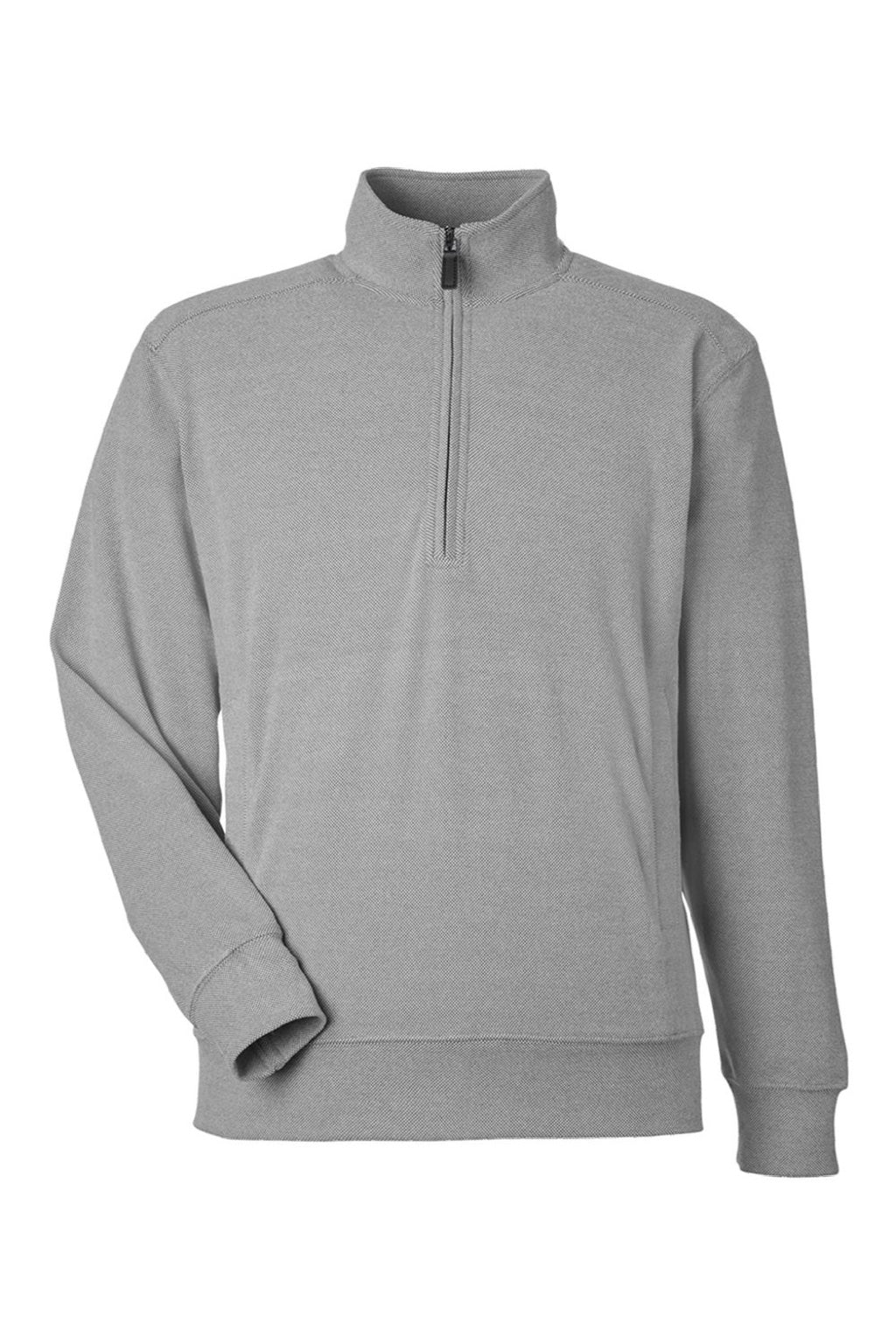 J America 8760 Mens Element Fleece 1/4 Zip Sweatshirt w/ Pockets Grey Flat Front