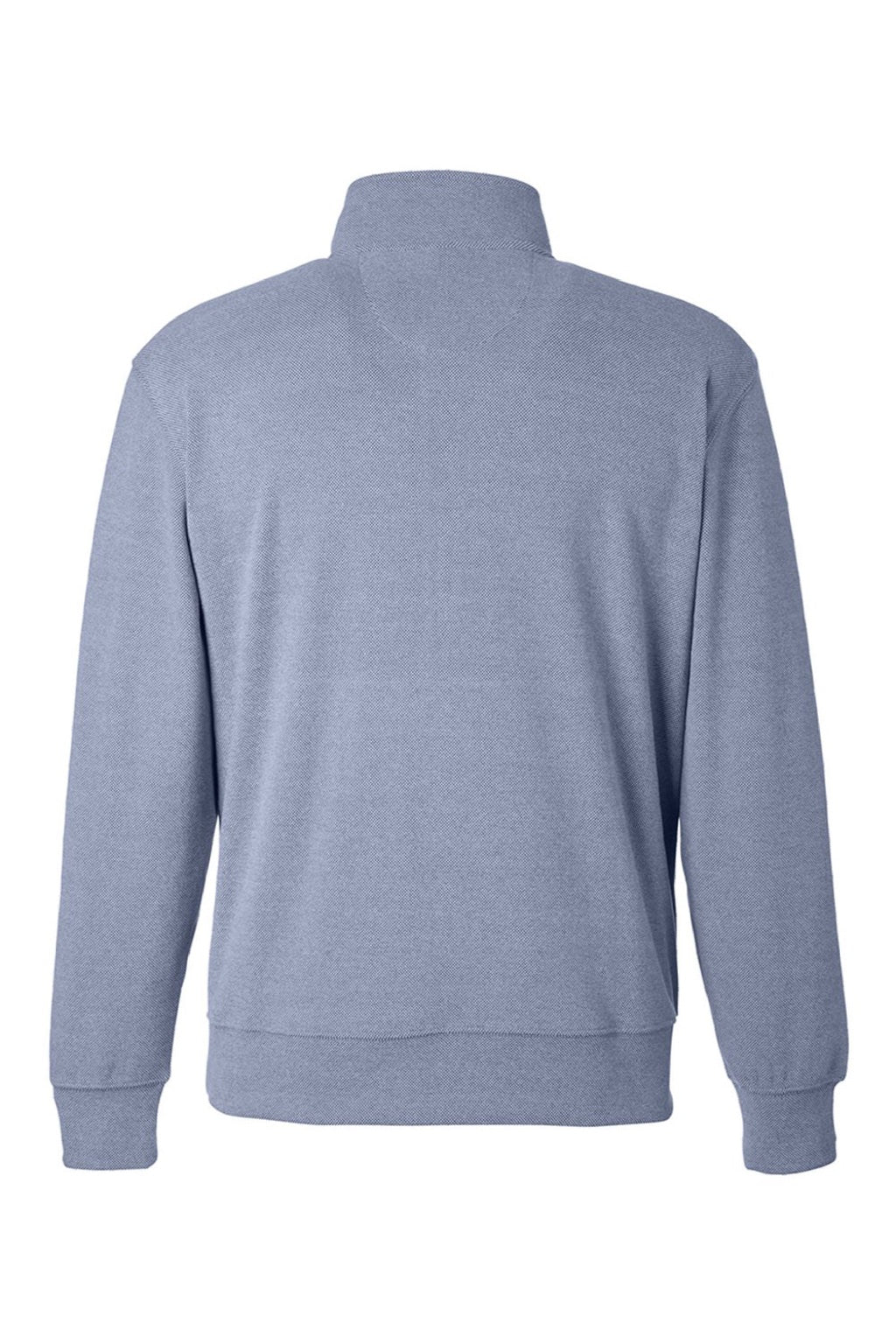 J America 8760 Mens Element Fleece 1/4 Zip Sweatshirt w/ Pockets Navy Blue Flat Back