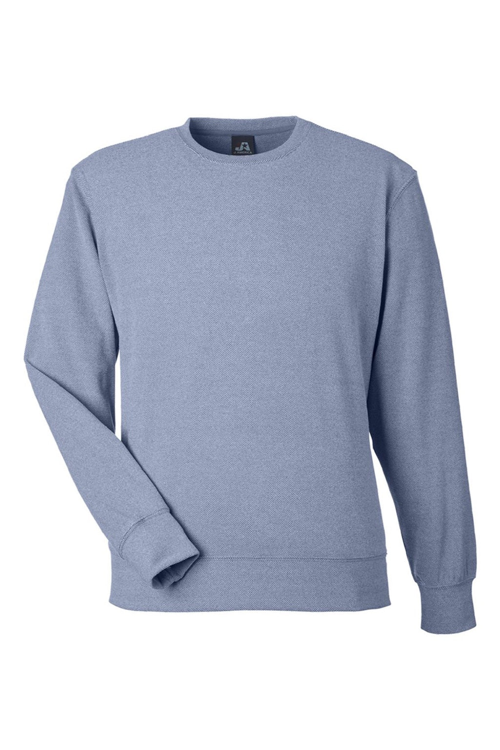J America 8761 Mens Element Fleece Crewneck Sweatshirt Navy Blue Flat Front