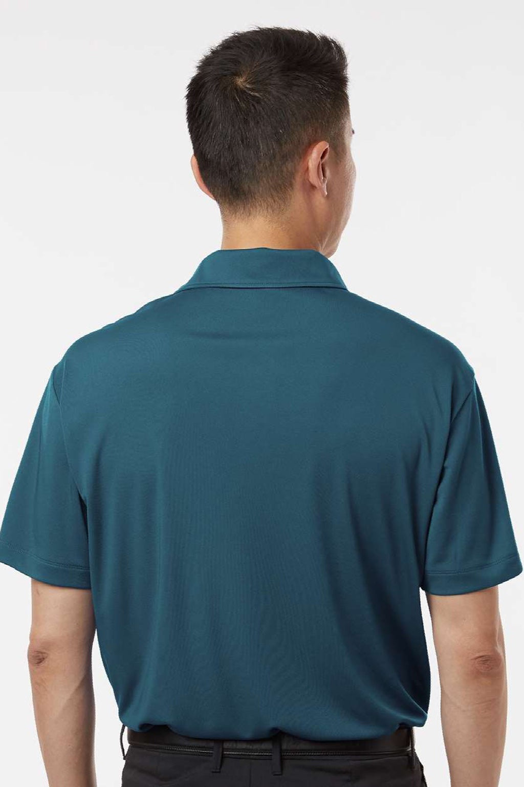 AllPro 41800 Mens Pro Lock Performance Short Sleeve Polo Shirt Atlantic Blue Model Back