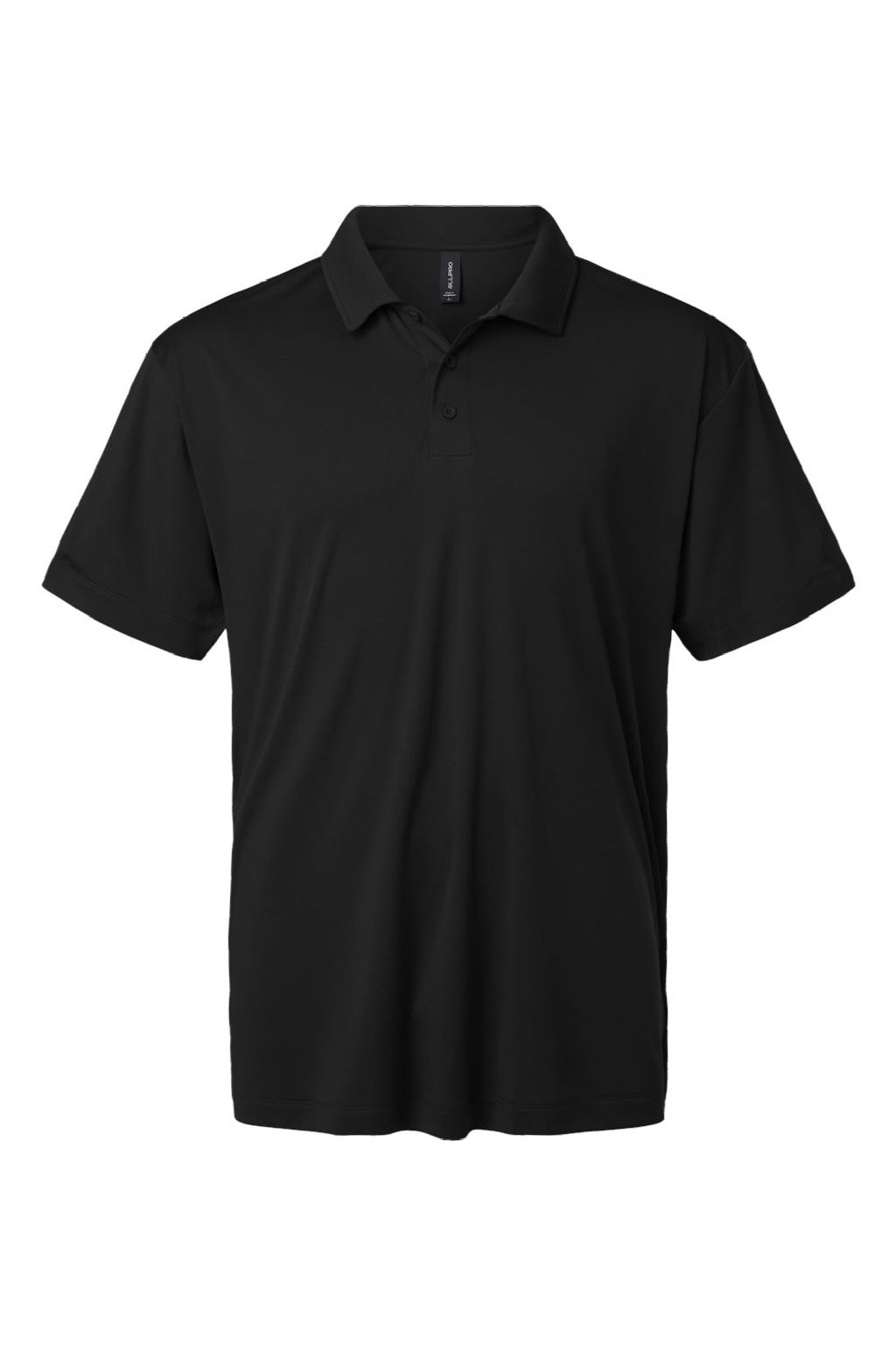 AllPro 41800 Mens Pro Lock Performance Short Sleeve Polo Shirt Black Flat Front