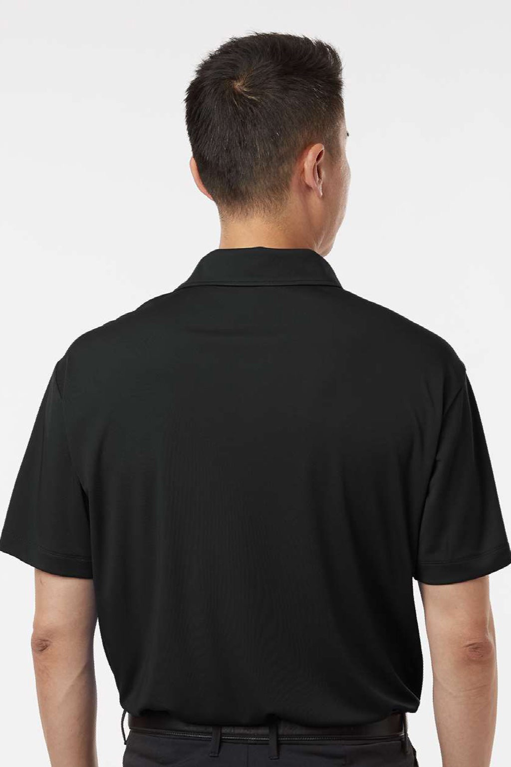 AllPro 41800 Mens Pro Lock Performance Short Sleeve Polo Shirt Black Model Back