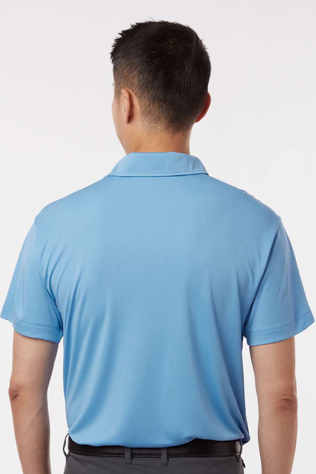 AllPro 41800 Mens Pro Lock Performance Short Sleeve Polo Shirt Carolina Blue Model Back