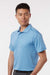 AllPro 41800 Mens Pro Lock Performance Short Sleeve Polo Shirt Carolina Blue Model Side