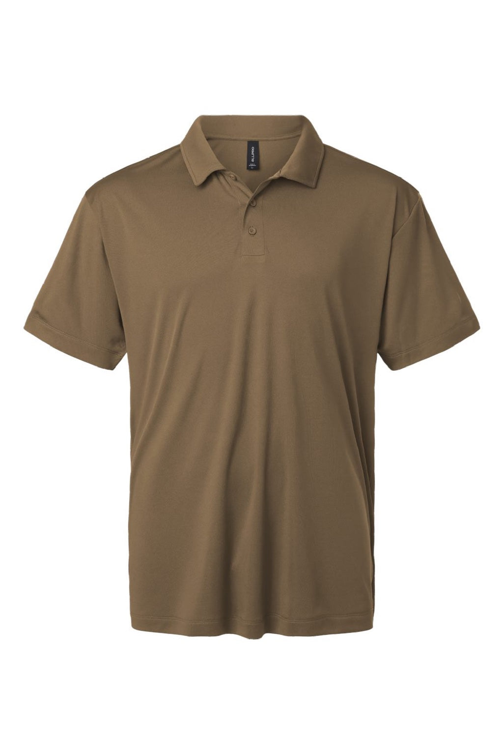 AllPro 41800 Mens Pro Lock Performance Short Sleeve Polo Shirt Cigar Brown Flat Front