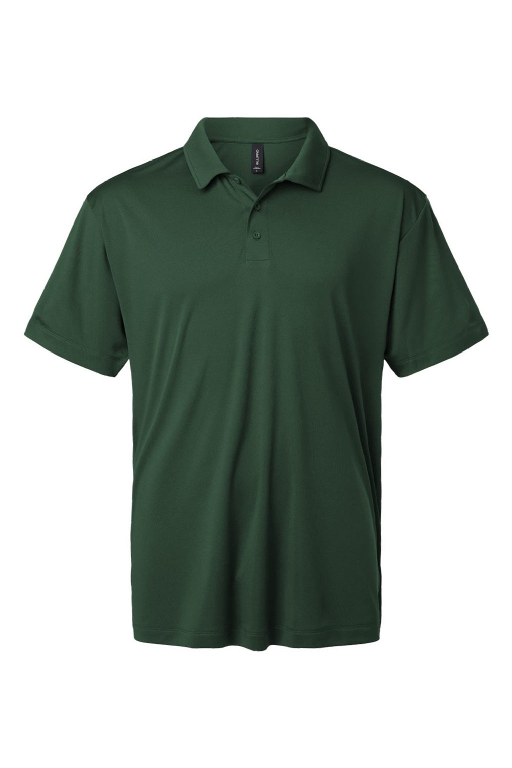 AllPro 41800 Mens Pro Lock Performance Short Sleeve Polo Shirt Forest Green Flat Front