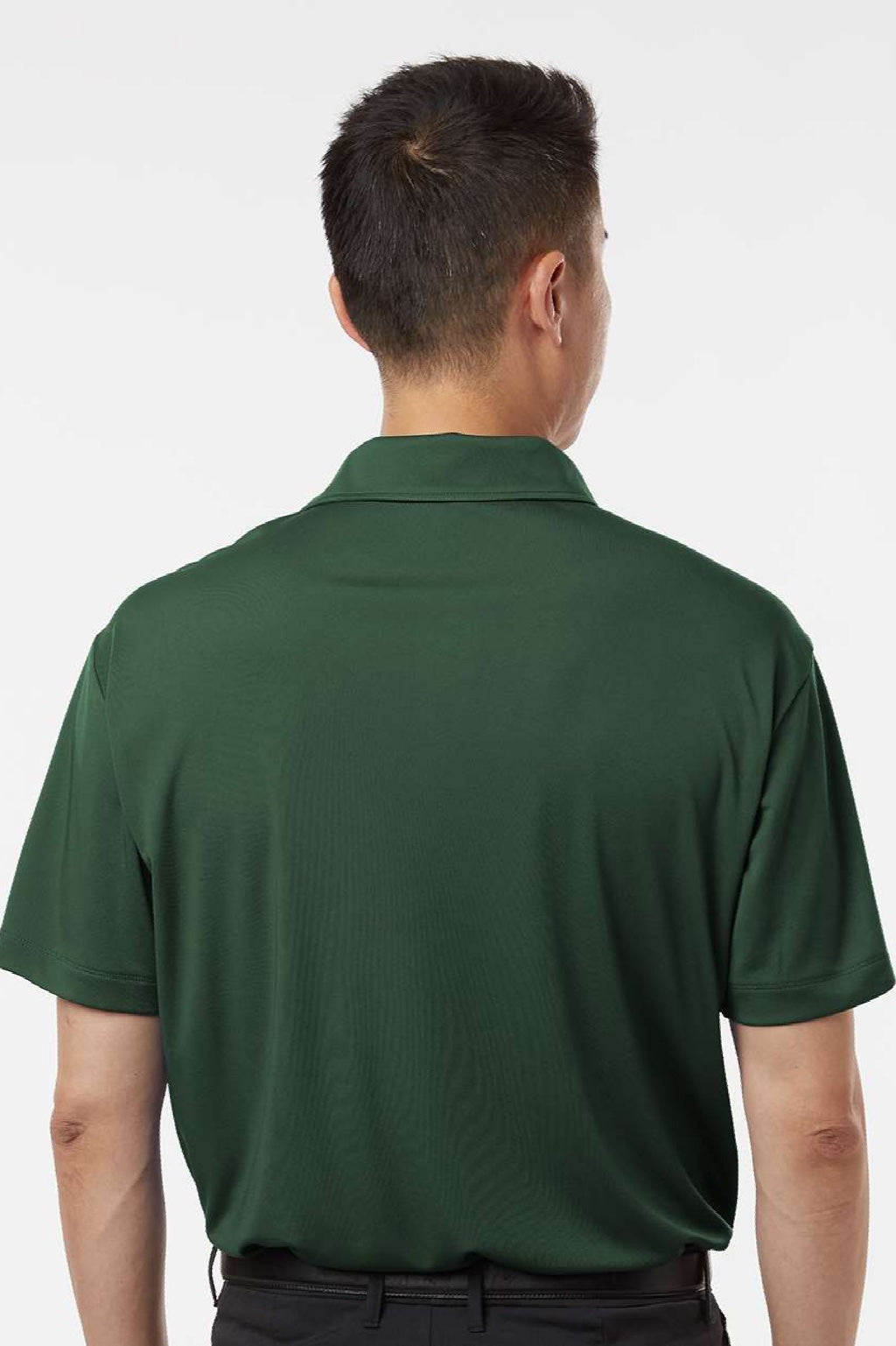 AllPro 41800 Mens Pro Lock Performance Short Sleeve Polo Shirt Forest Green Model Back