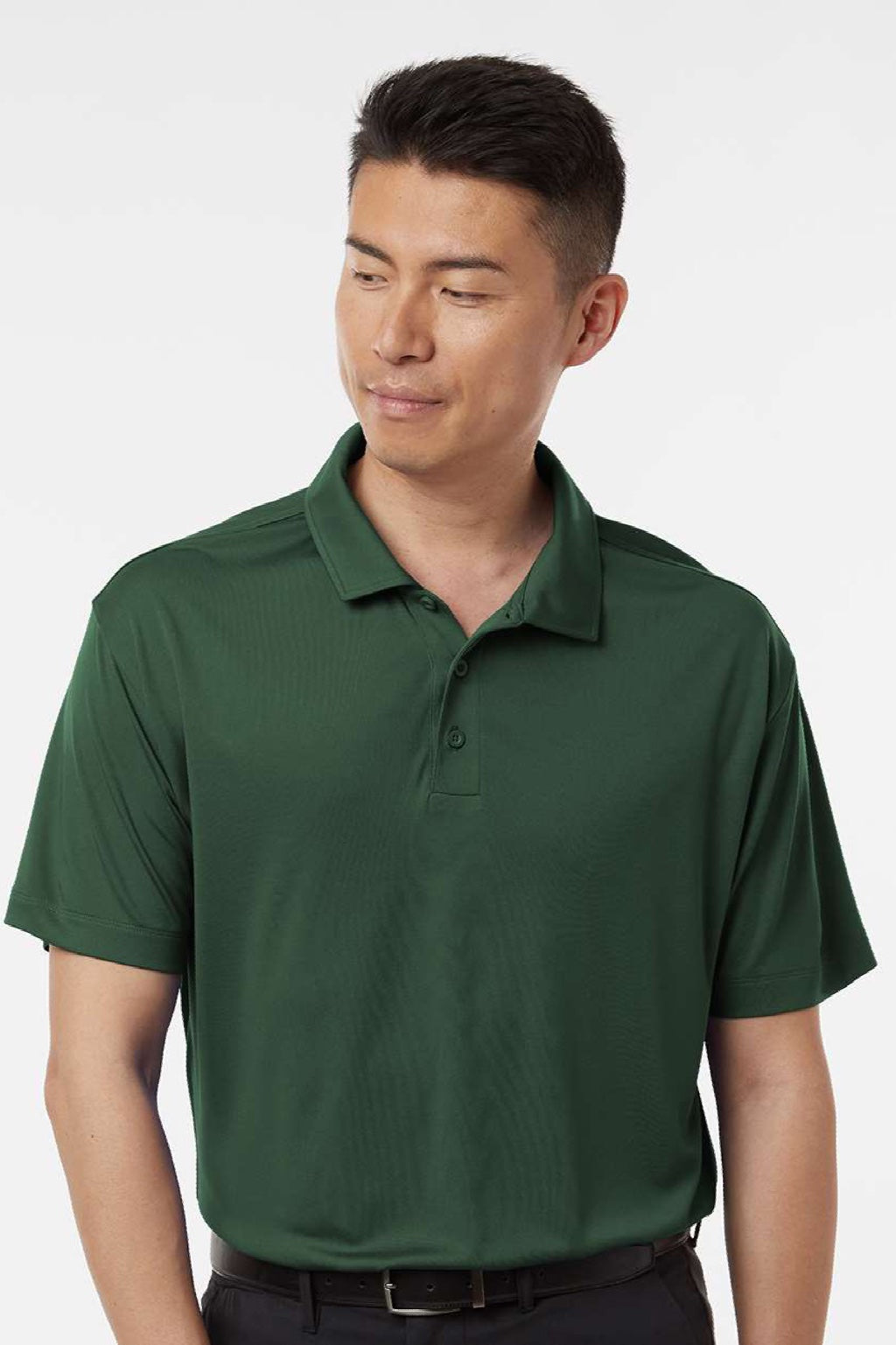 AllPro 41800 Mens Pro Lock Performance Short Sleeve Polo Shirt Forest Green Model Front