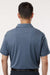 AllPro 41800 Mens Pro Lock Performance Short Sleeve Polo Shirt Heather Navy Blue Model Back