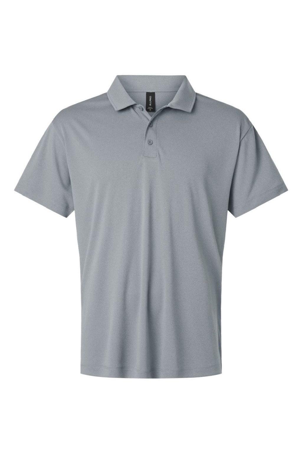 AllPro 41800 Mens Pro Lock Performance Short Sleeve Polo Shirt Heather Steel Grey Flat Front
