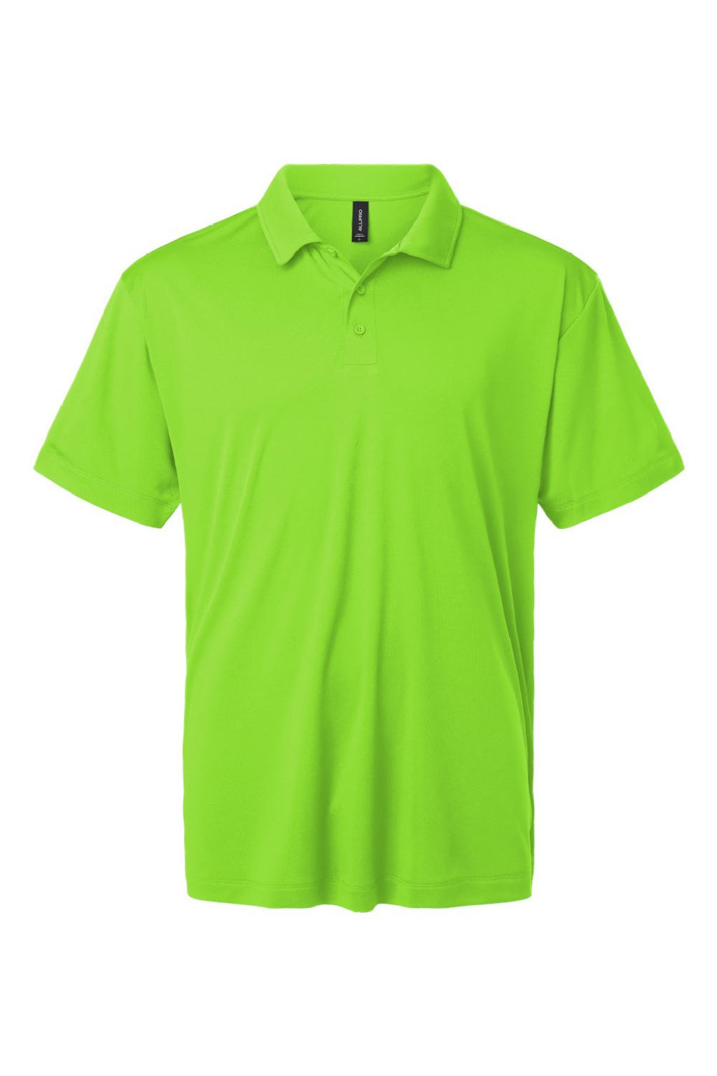 AllPro 41800 Mens Pro Lock Performance Short Sleeve Polo Shirt Lime Green Flat Front