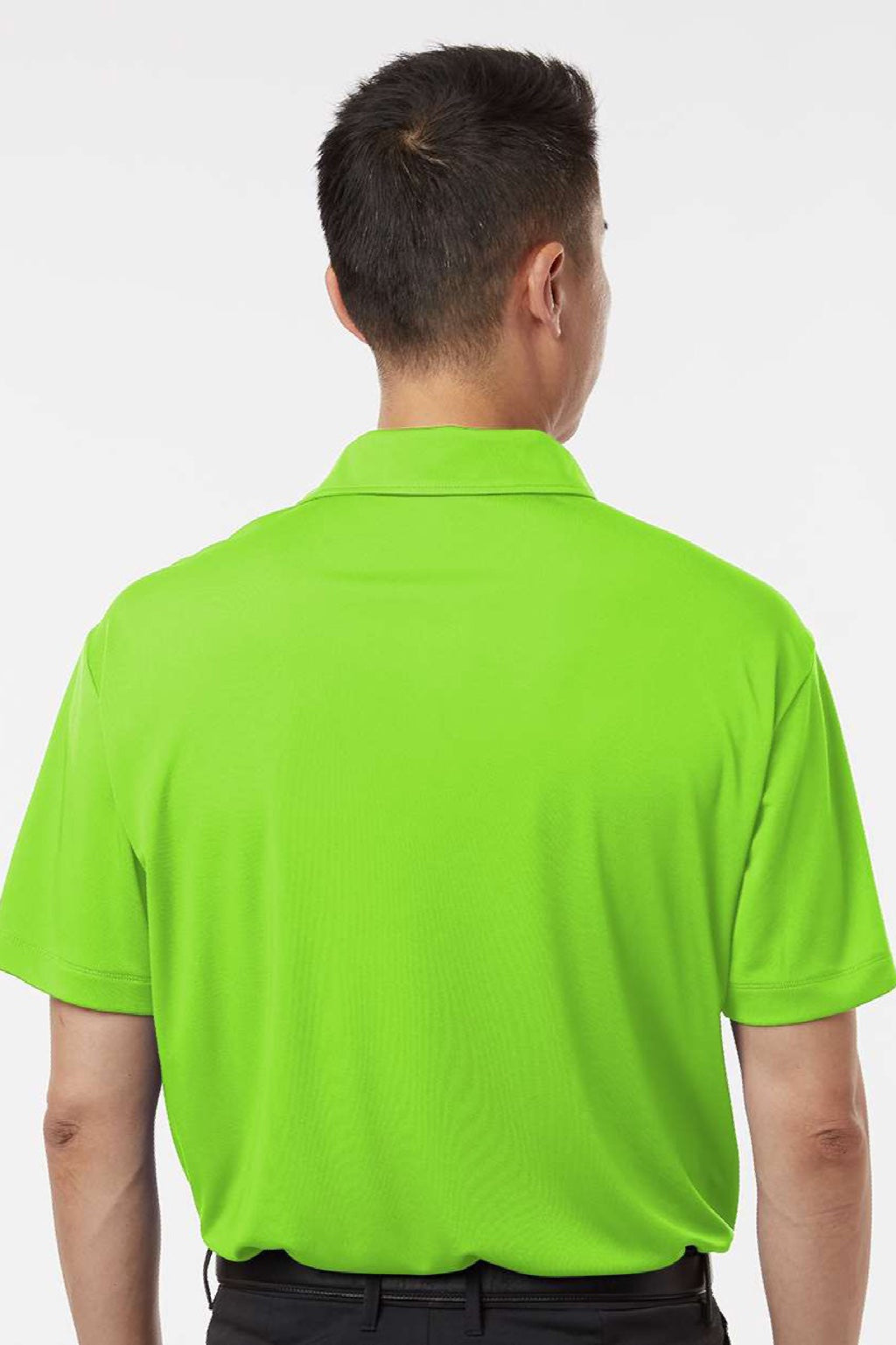 AllPro 41800 Mens Pro Lock Performance Short Sleeve Polo Shirt Lime Green Model Back