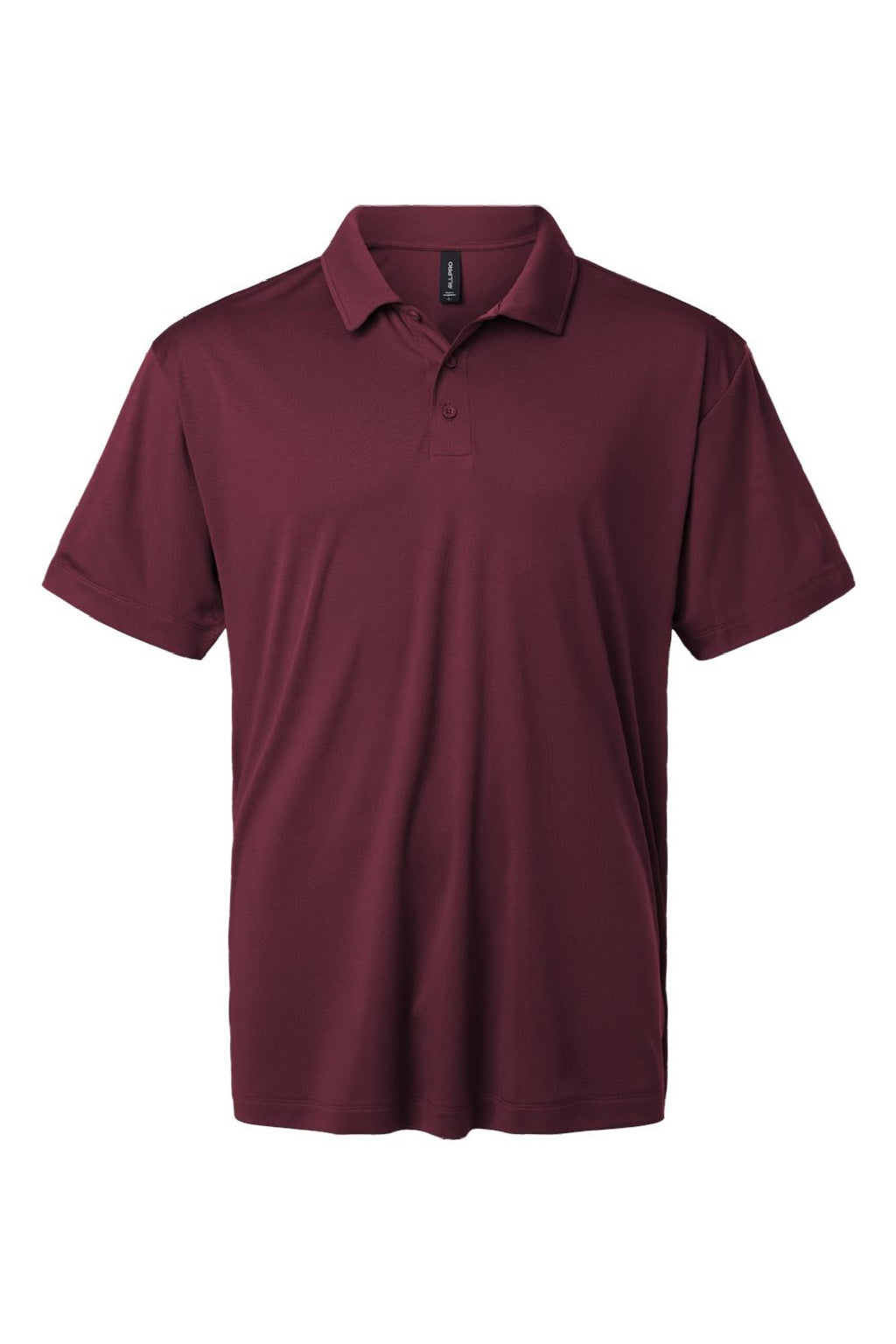 AllPro 41800 Mens Pro Lock Performance Short Sleeve Polo Shirt Maroon Flat Front