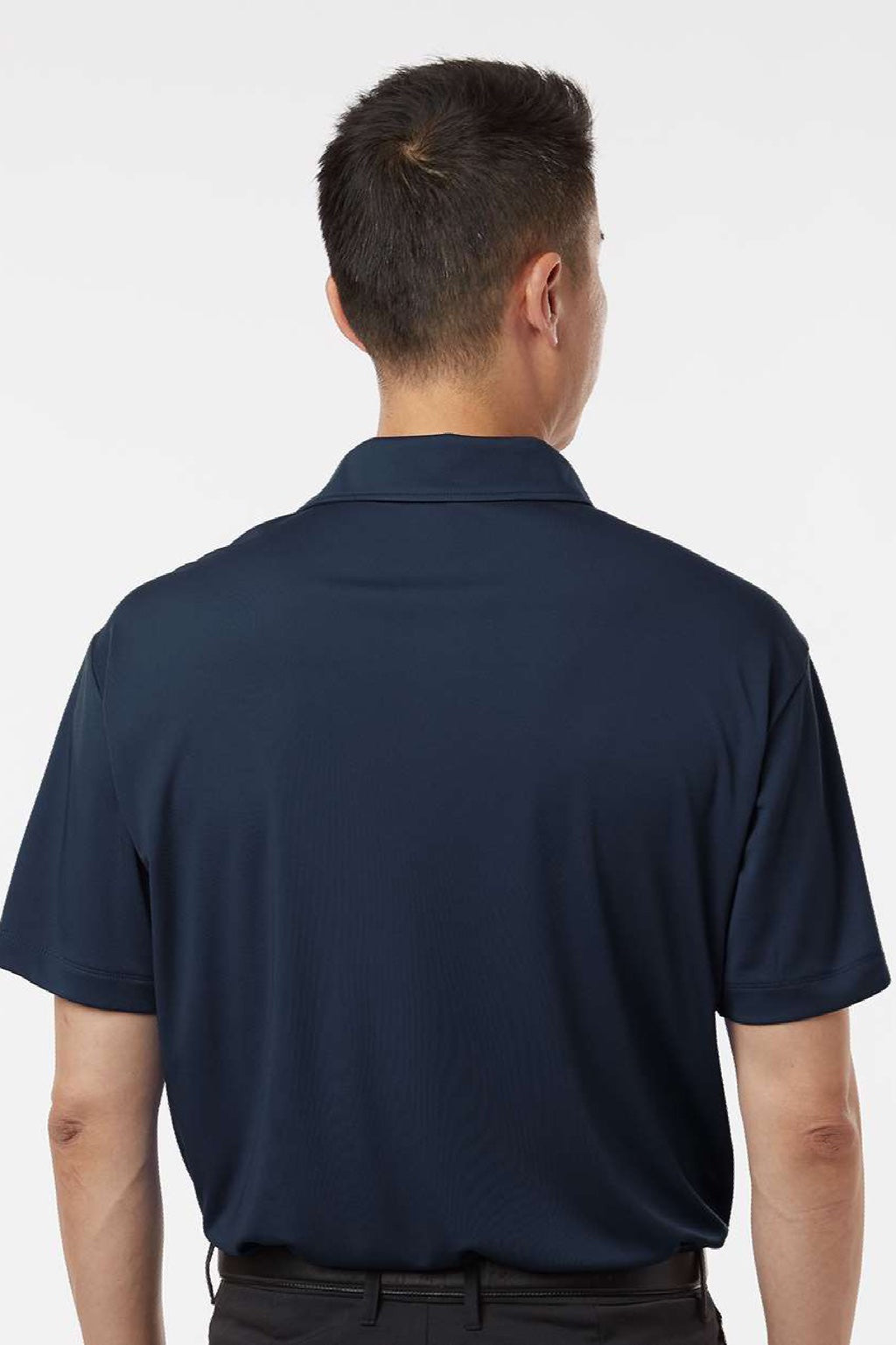 AllPro 41800 Mens Pro Lock Performance Short Sleeve Polo Shirt Navy Blue Model Back