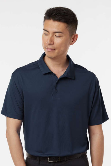 AllPro 41800 Mens Pro Lock Performance Short Sleeve Polo Shirt Navy Blue Model Front