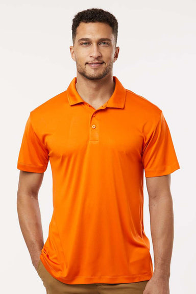 AllPro 41800 Mens Pro Lock Performance Short Sleeve Polo Shirt Neon Orange Model Front