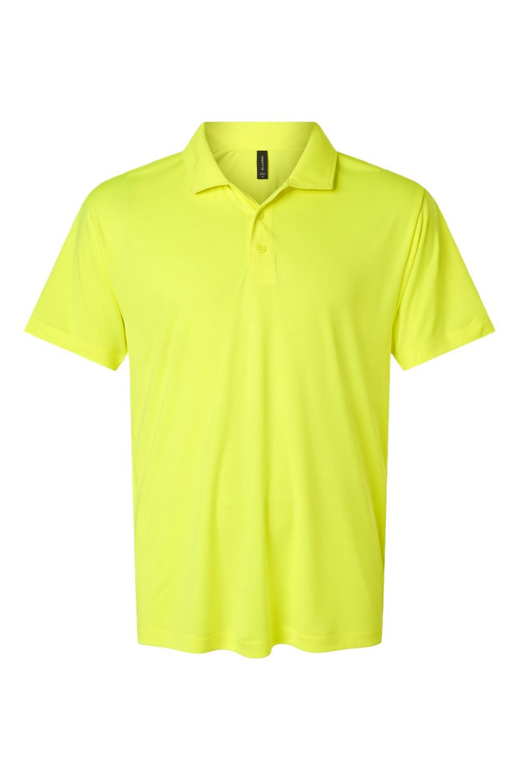 AllPro 41800 Mens Pro Lock Performance Short Sleeve Polo Shirt Neon Yellow Flat Front